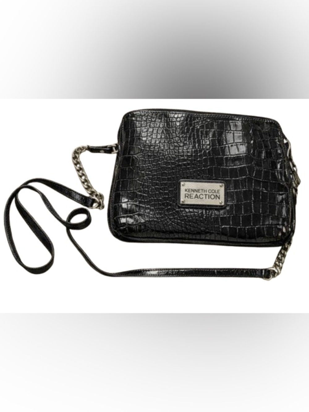 Kenneth Cole Reaction Croc‑Embossed Shoulder Bag – Sleek & Versatile